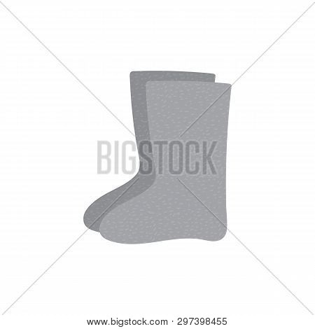 Vector Cartoon Illustration Of Valenki, Traditional Russian Felt Boots For Winter Time.