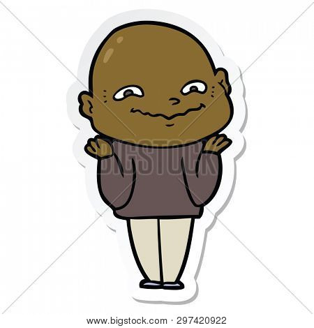 sticker of a cartoon creepy guy