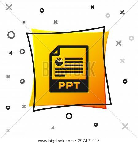 Black Ppt File Document Icon. Download Ppt Button Icon Isolated On White Background. Ppt File Presen
