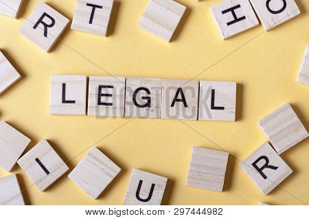 Legal Word Written On Wood Block. Woodwn Abc