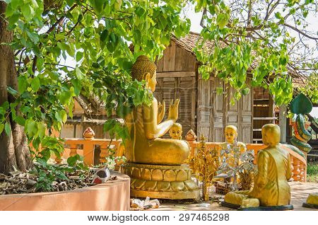 Chong Koh, Cambodia - April 9, 2018: Place Of Worship And A Cult Site Of A Small Remote Village Chon