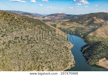 Surrounding Landscape Near The Village Of Sao Joao Da Pesqueira, Portugal. Concept For Travel In Por