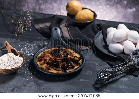 Leite Creme, Portuguese Desert Similar To Creme Brulee, Cream Brulee And Burnt Cream.