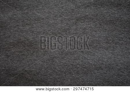 Grey Background. Abstract Texture Of Fleecy Knitted Fabric.