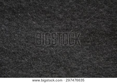 Grey Background. Abstract Texture Of Fleecy Knitted Fabric.