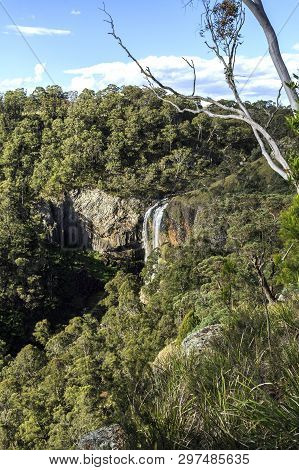 Scenic View Of The Lower Fall At The Ebor Falls In Guy Fawkes River, Northern Nsw, Australia