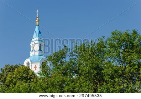 Spaso-preobrazhensky Cathedral Of The Valaam Monastery.the Bell Tower Of The Orthodox Cathedral. Val