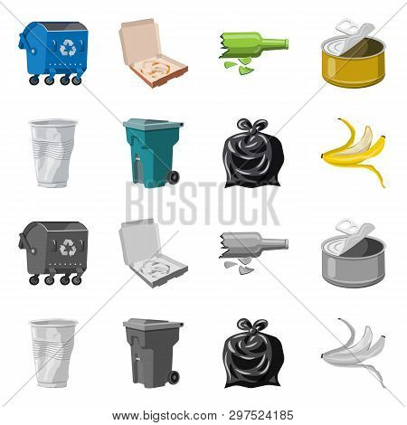 Vector Illustration Of Dump  And Sort Sign. Set Of Dump  And Junk Vector Icon For Stock.