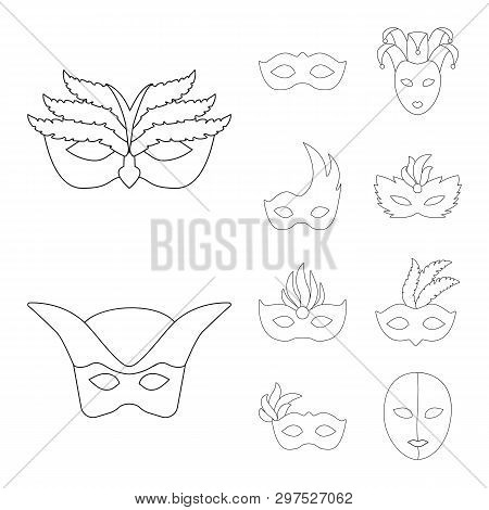 Vector Illustration Of Masquerade  And Mystery Logo. Set Of Masquerade  And Festival Stock Vector Il