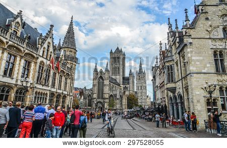 Ancient Buildings In Gent, Belgium