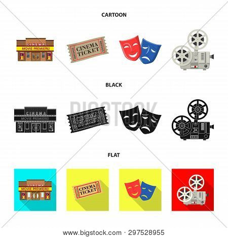 Vector Design Of Television And Filming Logo. Collection Of Television And Viewing Stock Vector Illu