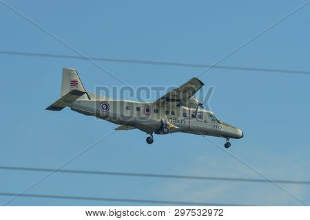Passenger Airplane Landing At The Airport