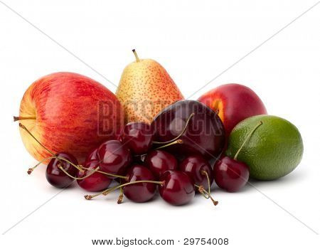 Fruit verscheidenheid geïsoleerd op witte achtergrond