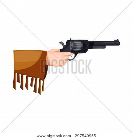 Vector Design Of Revolver And Gun Sign. Set Of Revolver And Pistol Stock Vector Illustration.