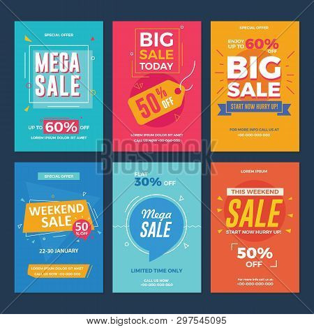 Collection Of Sale And Discount Offers Flyers