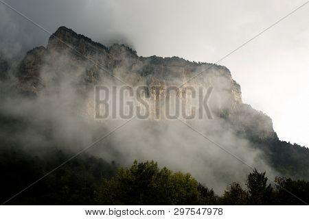 Peak named as Libro Abierto in the Pyrenees, Ordesa Valley National Park, Aragon, Huesca, Spain.