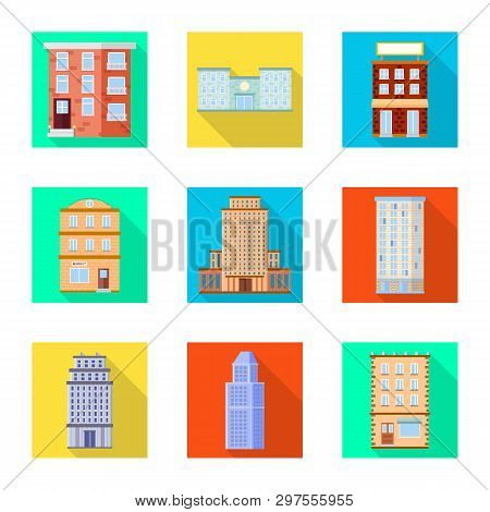 Vector Design Of Municipal And Center Logo. Set Of Municipal And Estate   Stock Vector Illustration.