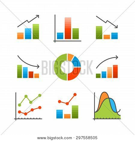 Colorful Data Analysis, Chart, Diagram Flat Vector Infographics Illustration For Web And Presentaion