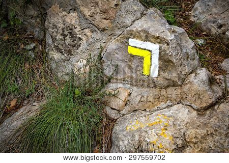 Guide Mark For Hiking Or Mountain Walks. Brands For Walkers.
