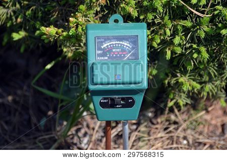 Soil moisture, light and PH meter for small private garden.