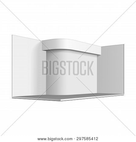 Mockup Exhibition Stand Blank Empty. Exhibit Exposition. Mock Up. Illustration On White Background I