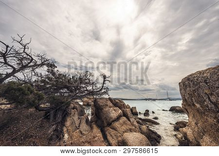 Rocky Wild Beach Of Testa Di Polpo In La Maddalena, Sardinia, Italy