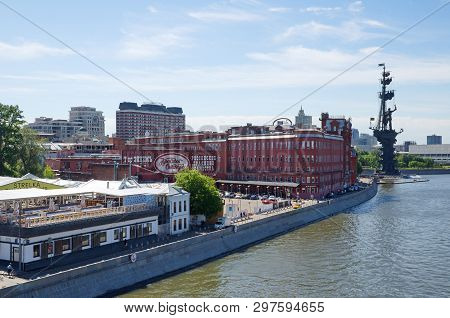 Moscow, Russia - June 15, 2018: Summer View Of The Bersenevskaya Embankment, The Building Of The For