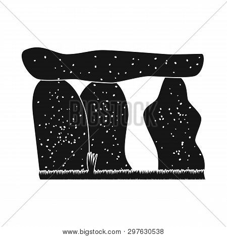 Vector Design Of Stone  And Monolith  Logo. Collection Of Stone  And Prehistoric Vector Icon For Sto