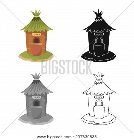 Vector Design Of Window And Counter Logo. Set Of Window And Ticket Stock Vector Illustration.