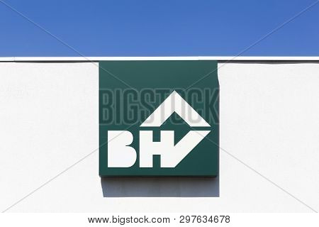 Limonest, France - July 19, 2018: Bhv Logo On A Wall. Bhv Is A General Department Store Belonging To