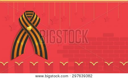 Greeting Card With Copy Space For The 9th May Of Victory day In The Second World War. There Are St. 