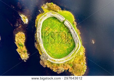 Aerial View Of Doon Fort By Portnoo - County Donegal - Ireland