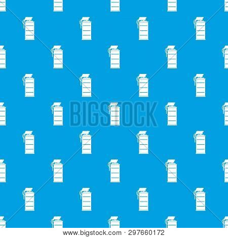 Stun Grenade Pattern Repeat Seamless In Blue Color For Any Design. Geometric Illustration