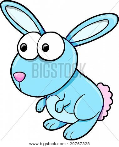 Coelhinho azul parvo coelho Animal vetor ilustração arte