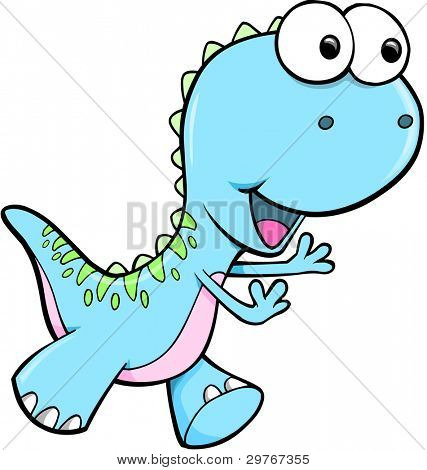 Bobo dinossauro azul Animal vetor ilustração arte