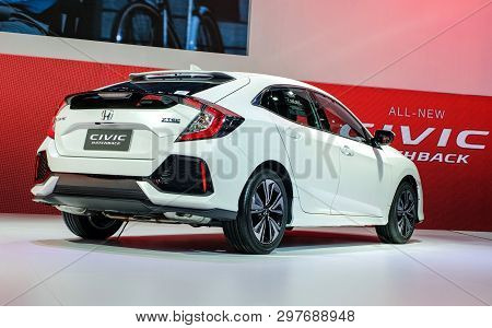 Nonthaburi-thailand Dec 5 2017: Back View Of All-new Honda Civic Hatchback On Display At The 34th Th