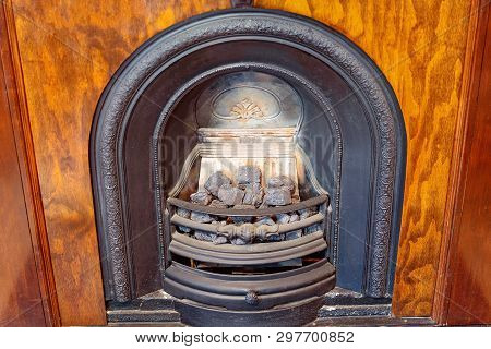 An Old Victorian Coal Burning Fireplace To Provide Warmth In The Homes Of Yesteryear