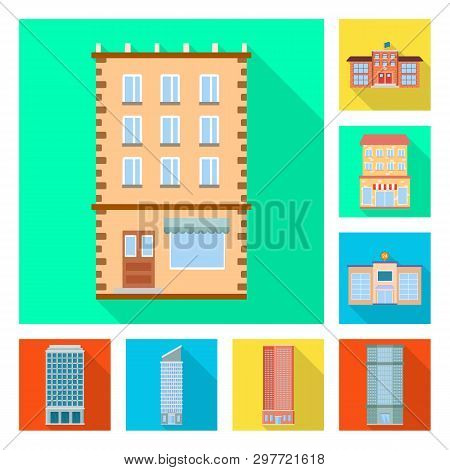 Vector Design Of Municipal And Center Icon. Set Of Municipal And Estate   Stock Symbol For Web.