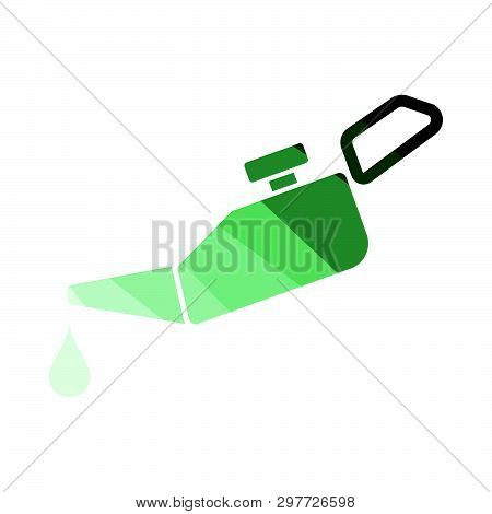 Oil Canister Icon. Flat Color Design. Vector Illustration.