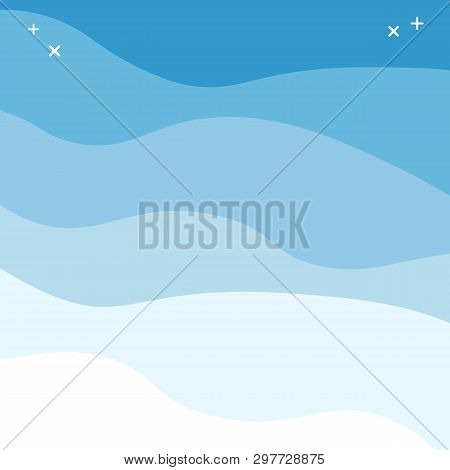 Blue Sky Wave Curve Simple Background Vector
