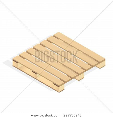 Isometric Pallet Wood Warehouse Logistics Shipping Vector