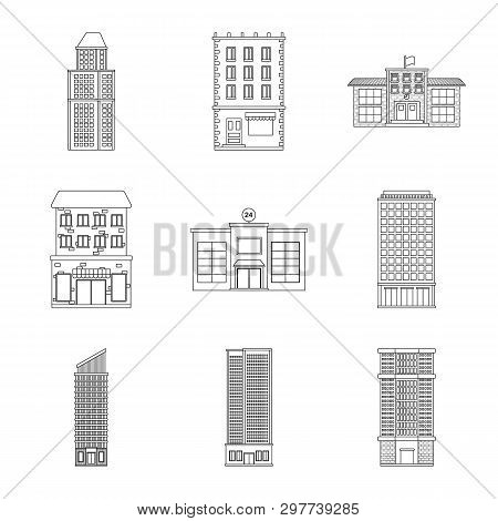 Isolated Object Of Architecture And Exterior  Icon. Collection Of Architecture And City Stock Vector