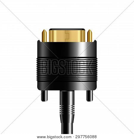 Realistic Dvi Plug Computer To Monitor . Dvi Black Electric Wire Cable With Yellow Pins Digital Conn
