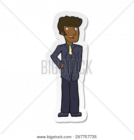 sticker of a cartoon upperclass man