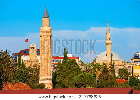 The Alaaddin Mosque Or Yivli Minare Mosque In Antalya Old Town Or Kaleici In Turkey