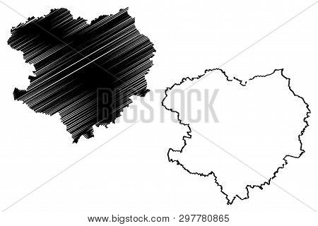 Kharkiv Oblast (administrative Divisions Of Ukraine, Oblasts Of Ukraine) Map Vector Illustration, Sc
