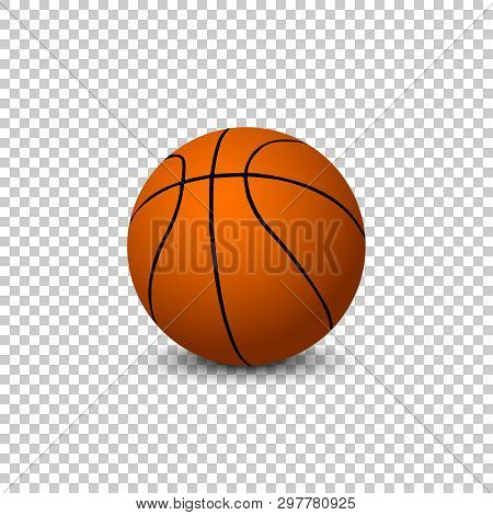 Vector Basketball Isolated On Blanck Background. Vector Basketball Ball