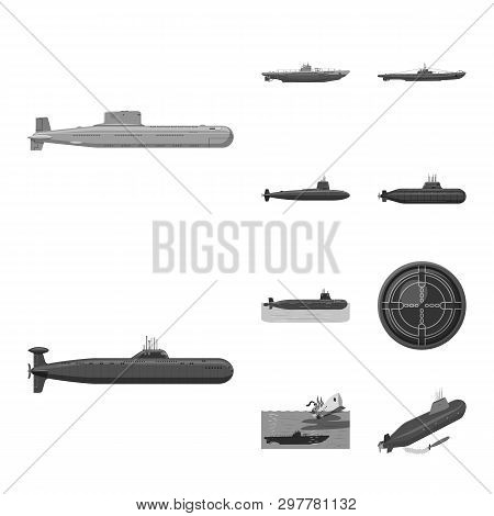 Vector Design Of Army And Deep   Symbol. Set Of Army And Nuclear Vector Icon For Stock.