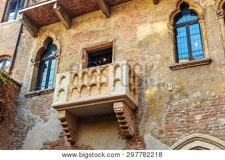 Balcony Of Juliet In Juliet Capulet House In Verona. Italy