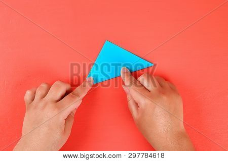 2 Diy Three-dimensional 3d Greeting Card With Flowers For Mothers Day On A Living Coral Background. 